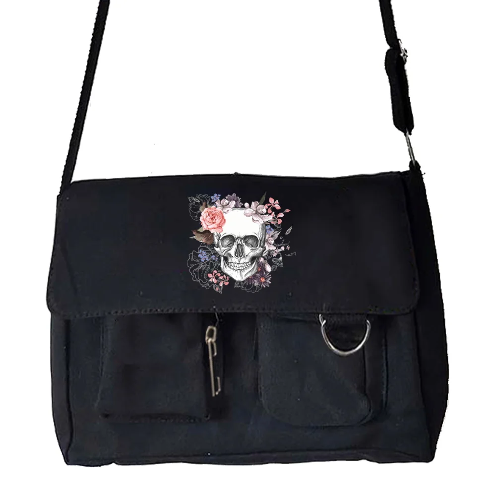 Women's Simple Crossbody Bags Cute Purse Casual Shoulder Satchel Bags Girls Color Printed Canvas Diagonal Cross School Bag