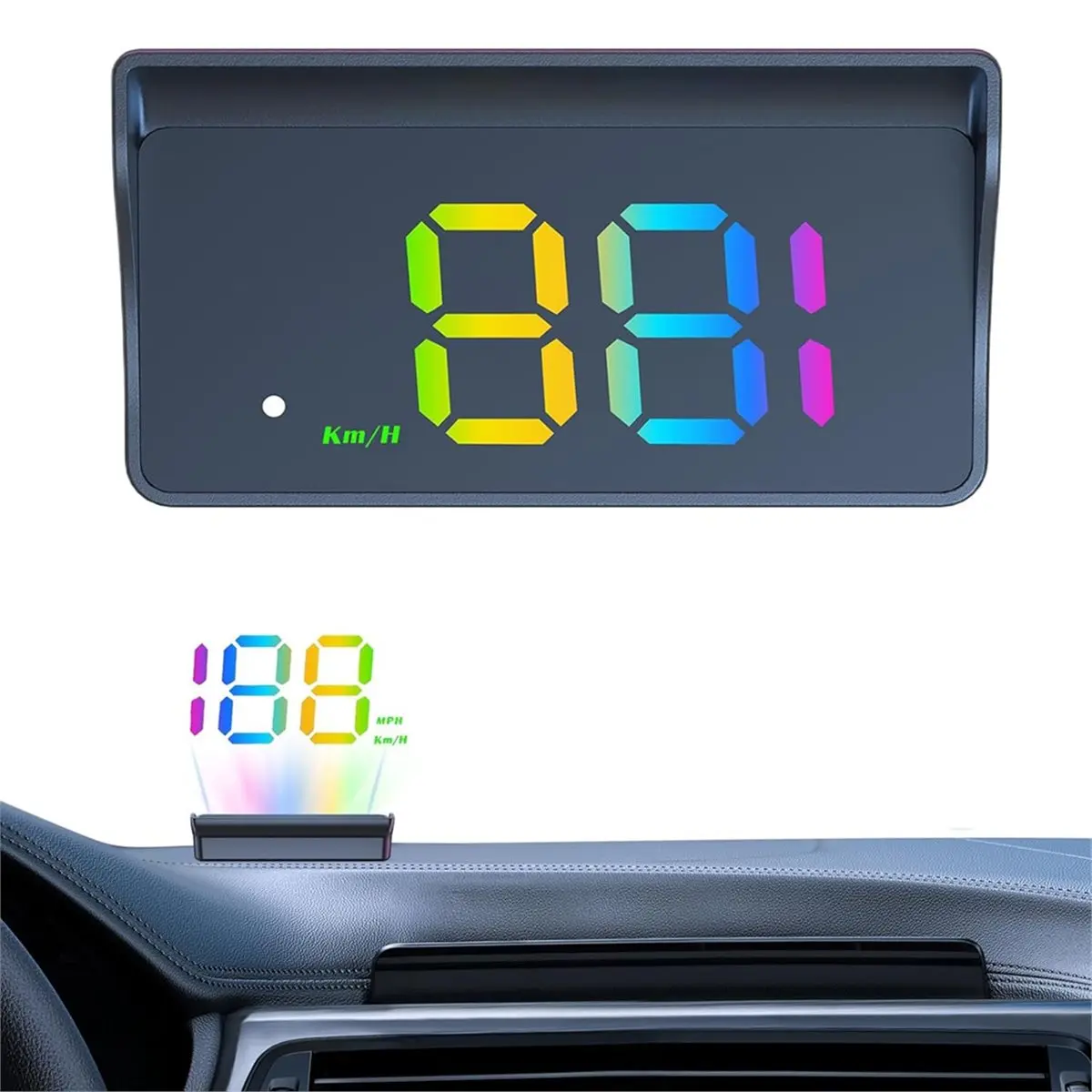Heads Up Display for Cars, Double-Mode Universal Projector - GPS Speedometer (KM) - for Truck SUV Cart Golf Car