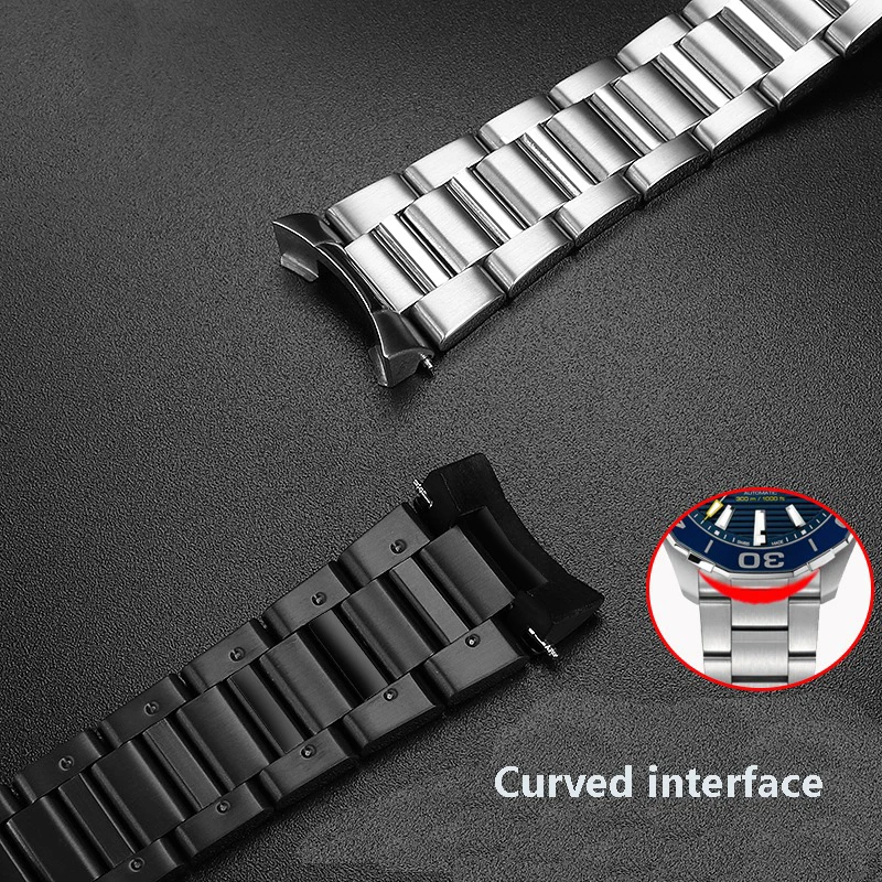 Solid Stainless Steel Watch Strap 22mm 24mm Bracelet Watchband For Tag Heuer Calera Series Watch Accessories Band Steel  Men