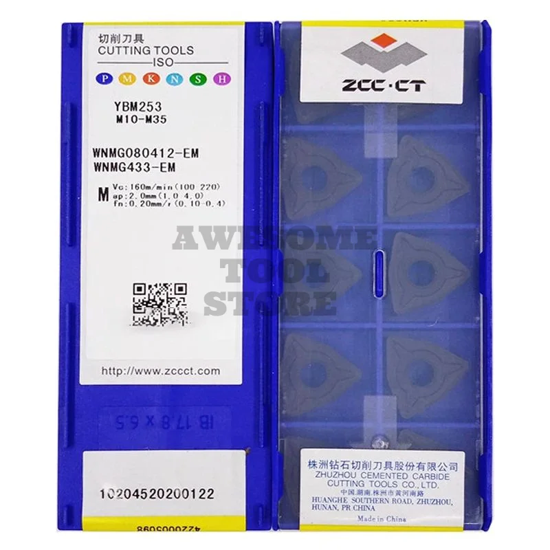 ZCCCT WNMG d'origine 080408 -EM WNMG 080412 -EM YBG202 YBG205 YBG205H YBM153 YBM251 YBM253 Inserts en carbure pour le travail des métaux