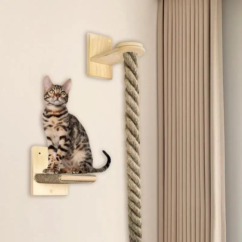 

Cat Climbing Rope Ceiling Indoor Cat Resting Steps Pet Resting Jumping Ladder For Paw Grinding Wall Mounted Kitten Scratching