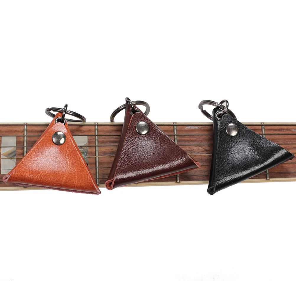 حامل اختيار الجيتار حقيبة مثلثة سوداء متينة وخفيفة الوزن ملحقات سلسلة المفاتيح حامل اختيار الجيتار #1