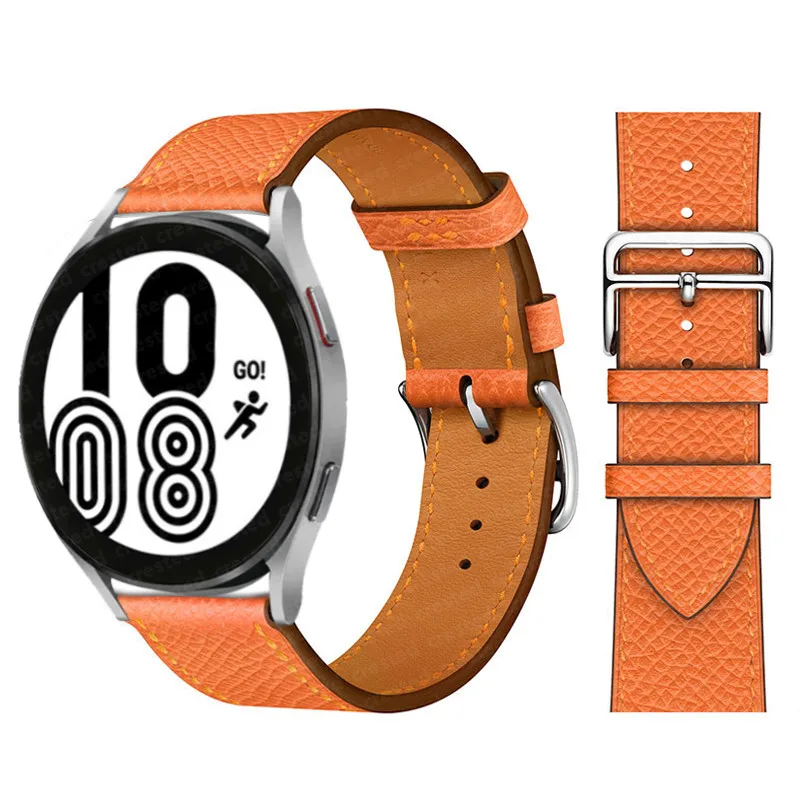 20mm 22mm Leather Band For Samsung Galaxy watch 5 pro/Active 2/3/S3/Huawei GT-2-Pro Bracelet Galaxy Watch 6/5/4 44mm 40mm strap