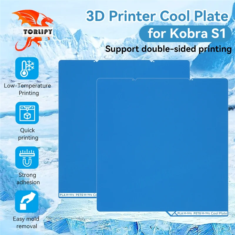 ل كوبرا S1 لوحة باردة 264X276mm ورقة على الوجهين بناء لوحة درجة حرارة منخفضة Heatbed لملحقات الطابعة ثلاثية الأبعاد #2