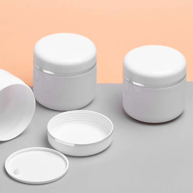 

4pcs 150g Refillable Empty Plastic Make-up Cosmetic Jars Face Cream Eye Shadow Lip Balm Lotion Sample Storage Container Bottle