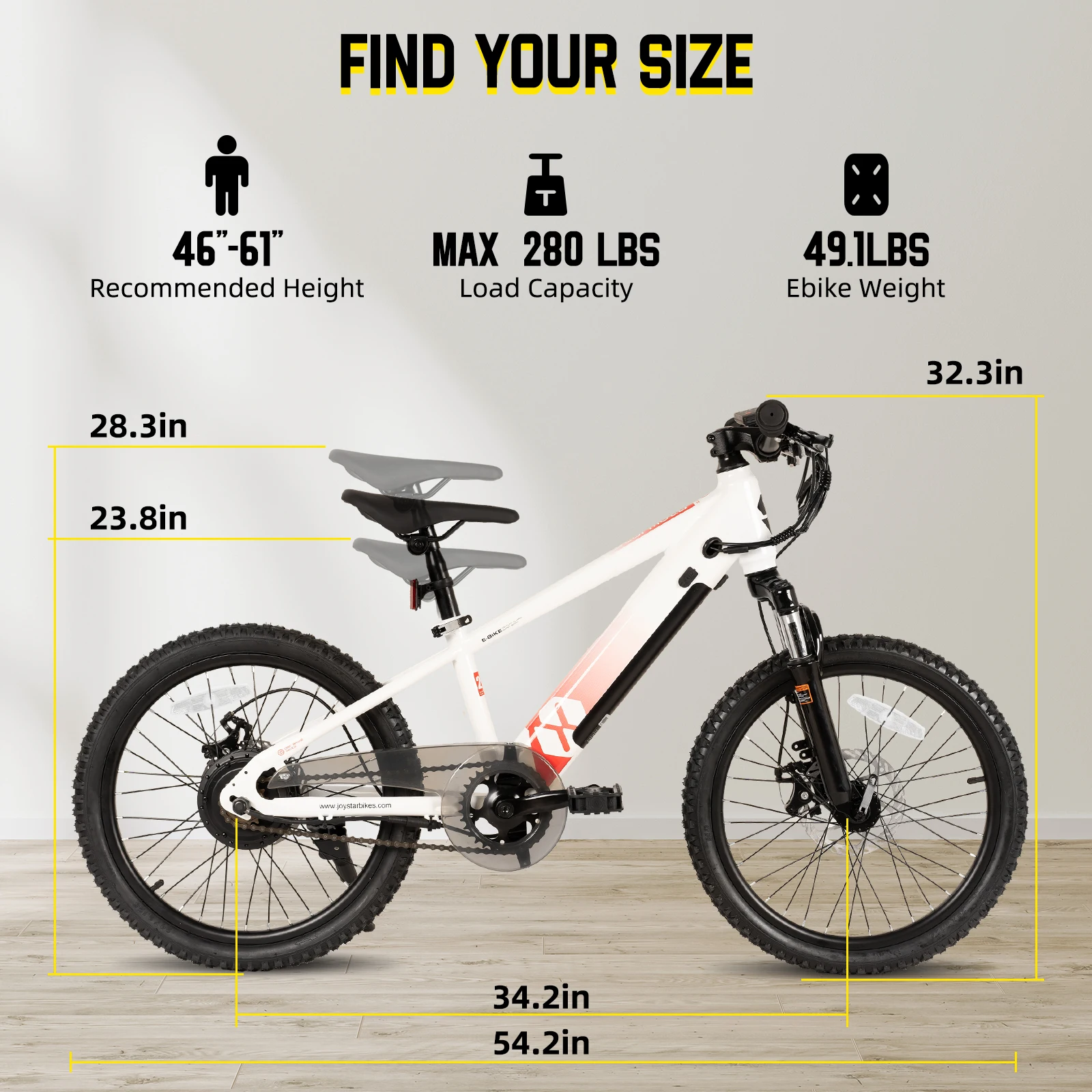 JOYSTAR Electric Bike for Kids Teens Ages 7+ with 250W Motor, 15 Miles 15MPH Electric Mountain Bicycle Safe Mini E bikes
