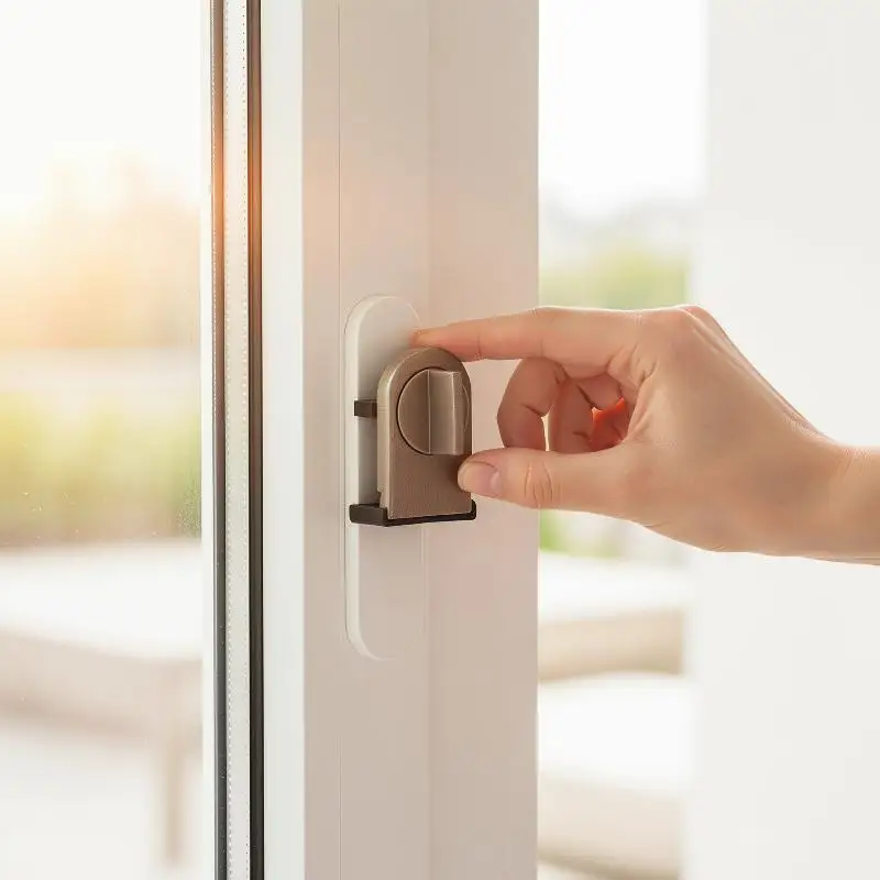 Seamless Installation No-Drill Sliding Door Lock for Window Safety and Security