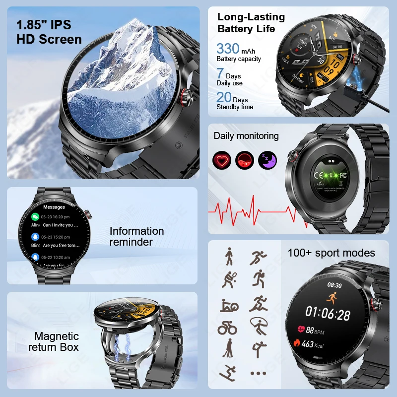 LIGE 2026 New TWS 2-In-1 Heads - Smartwatch Headset ulasan dan harga