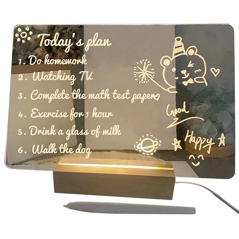 2 Pack White Board Dry Erase Message Board 11.8 X 7.87 And 7.87 X 7.87 Inch Two Sizes Acrylic Whiteboards With Stand