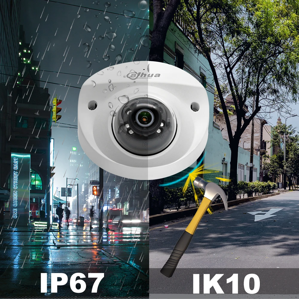 Dahua 4MP Fisheye IP Camera IPC-HDBW2431F-AS-S2 IP67 IK10 Built-in Mic Lite IR 30m SMART H.265 Fixed-focal PoE Network Camera