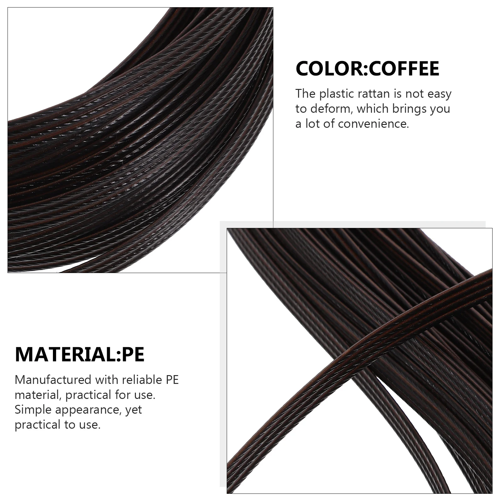 

Plastic Rattan Caning Material Durable Pe Multifunctional DIY Craft Chair Repair Weaving Supplies Plastic Rattan for Handicrafts