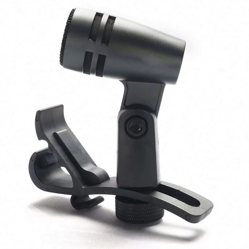 Professional dynamic wired drum vocal microphone, noise-cancelling lightweight design, shockproof stand