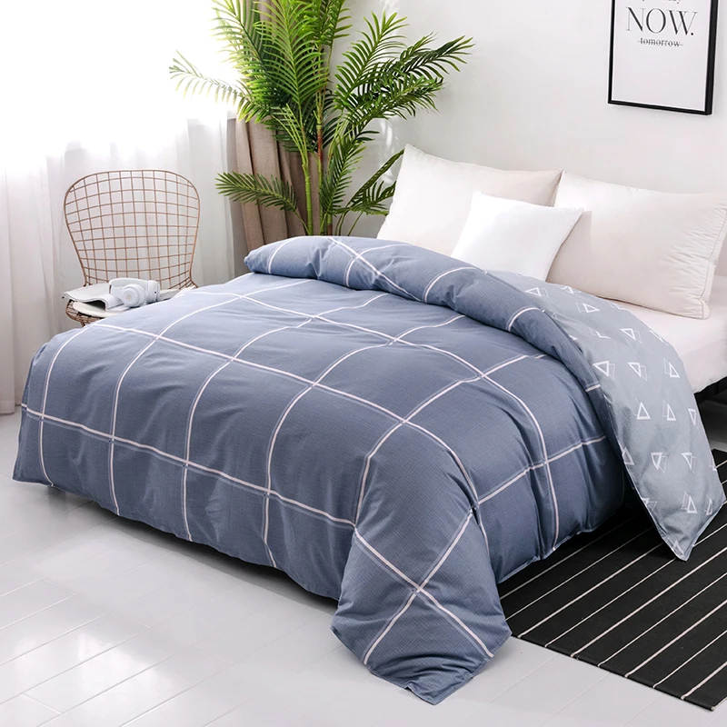 100% Cottor Plaid Duvet Cover No Filler, Skin Friendly Comfortable Multicolor Modern Style for Bedroom, Dormitory, Home Bedding