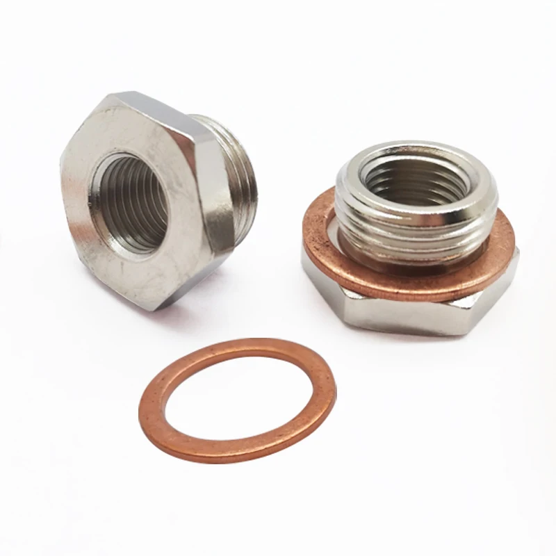 Adaptador redutor espaçador do sensor de oxigênio O2 de exaustão M18 x 1,5 mm a M12 x 1,25 mm