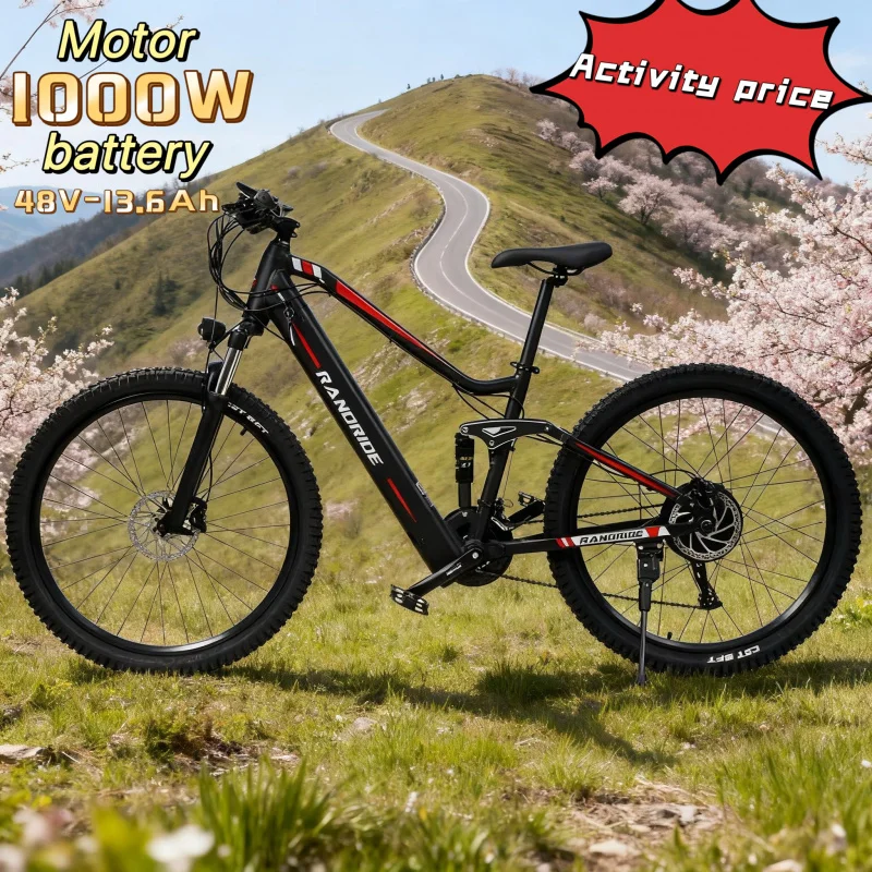 

27.5-inch thin tire mountain bike 1000W 48V 13.6AH motor lithium battery light and stylish moped