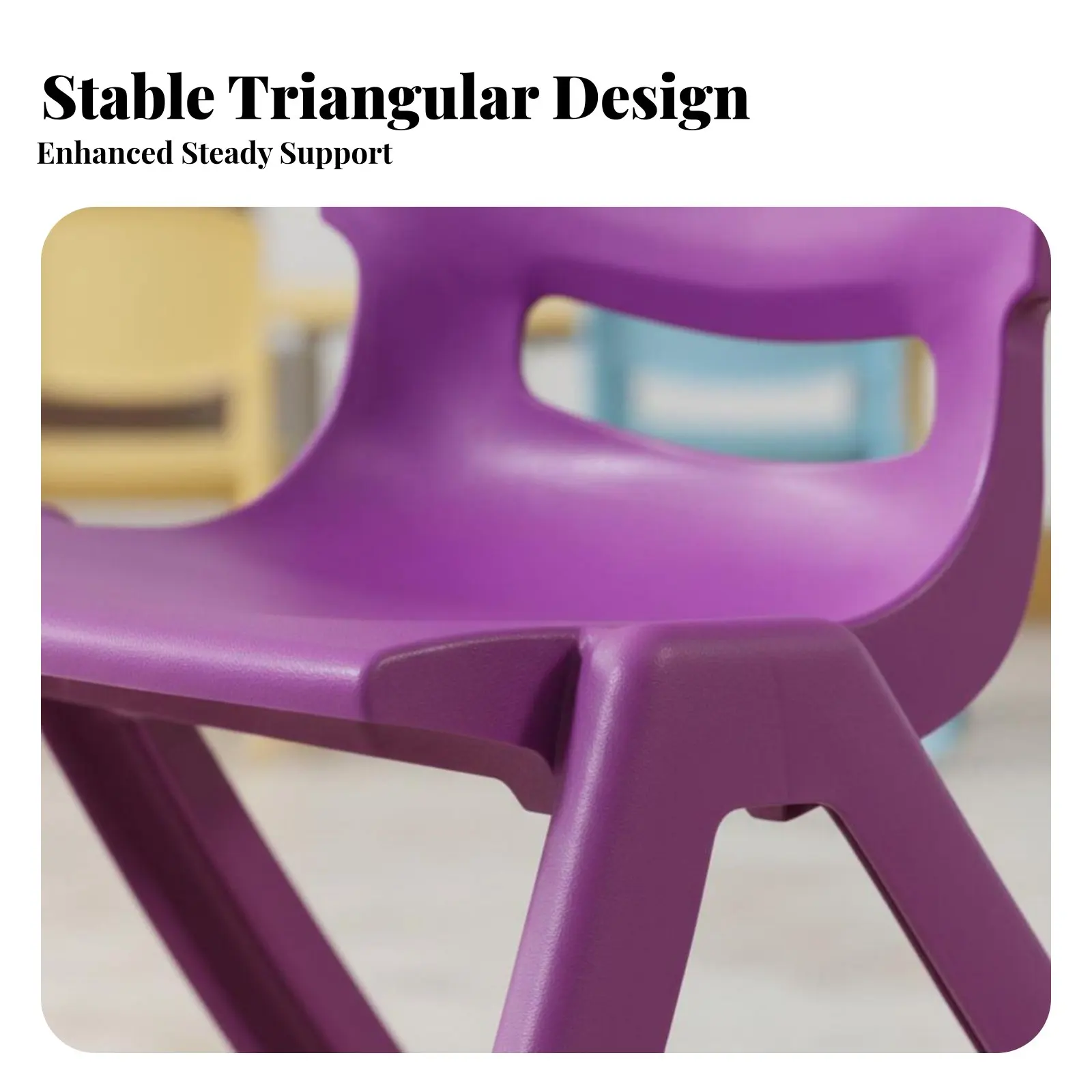 一体成型の椅子、厚みのあるデザイン、教室用座席、頑丈で長持ち、子供、大人、学校で多用途に使用可能