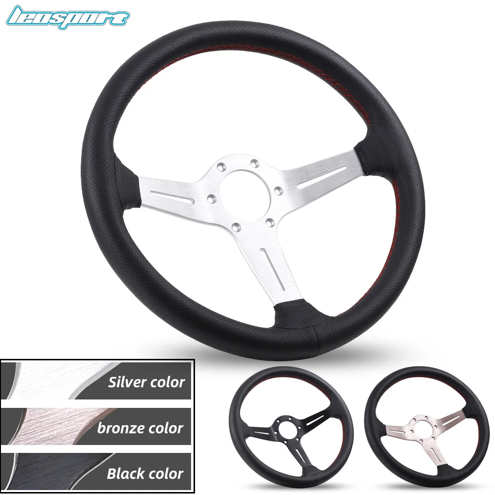 

14Inch(350mm) Steering Wheel Leather Perforated Wheels Light Weight Racing/Game Wheel PCD=6x74mm