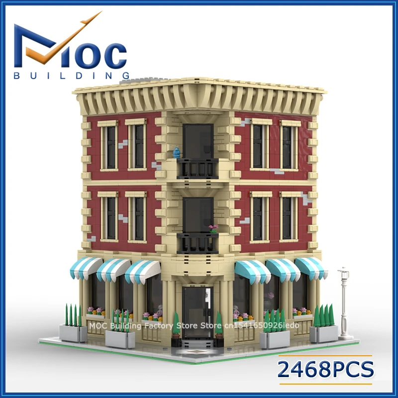 MOC اللبنات الزاوية الشقق وحدات العمارة نموذج DIY تجميع الطوب جمع عرض اللعب هدايا عيد الميلاد الإبداعية