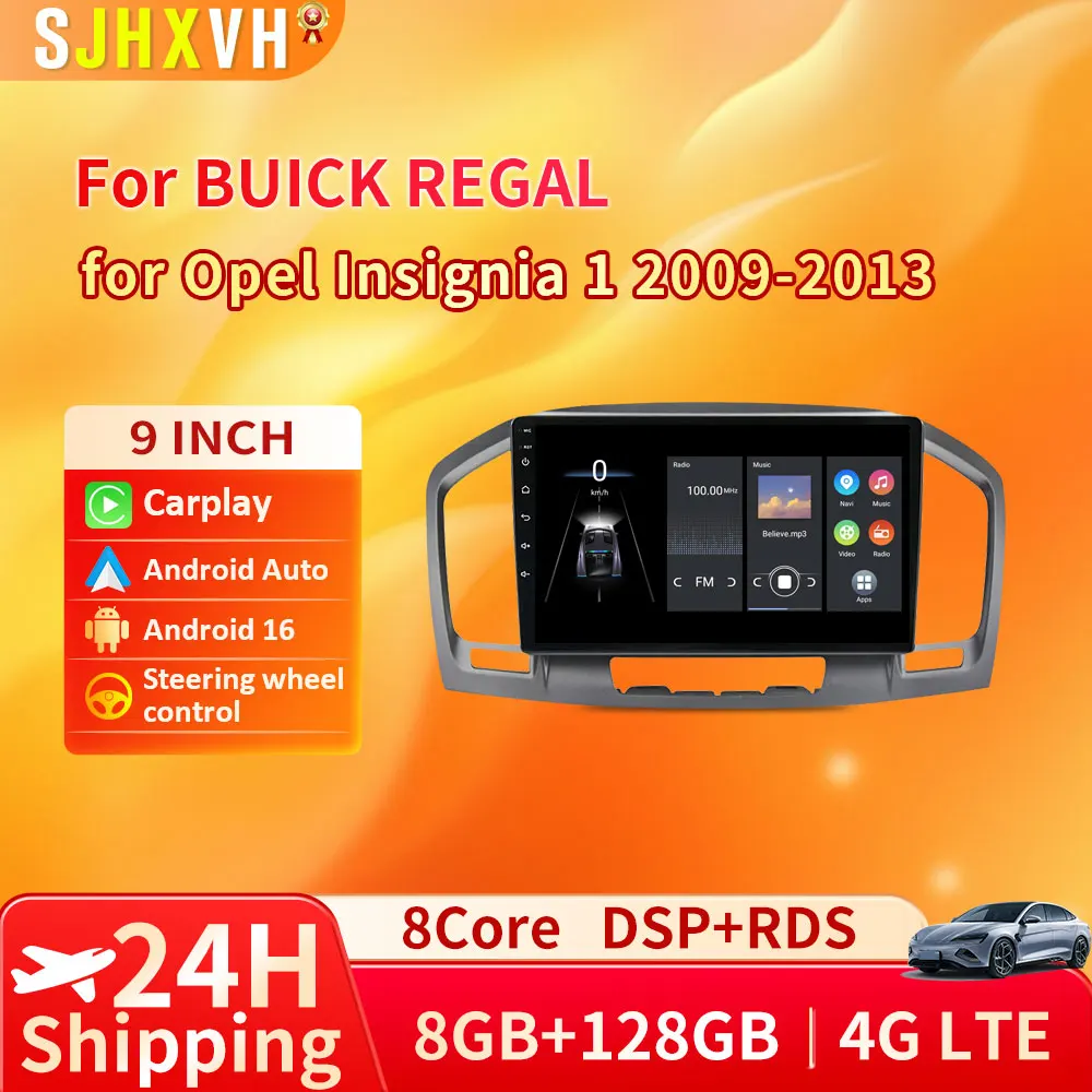 

For Buick Regal For Opel Insignia 1 2009 - 2013 4G+WIFI GPS Car Radio Navigation Multimedia Video Player Stereo BT Android 14
