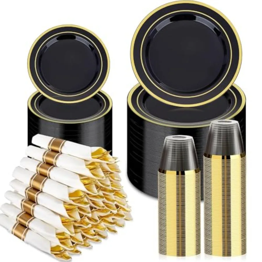 350PCS Blk Gold Din…