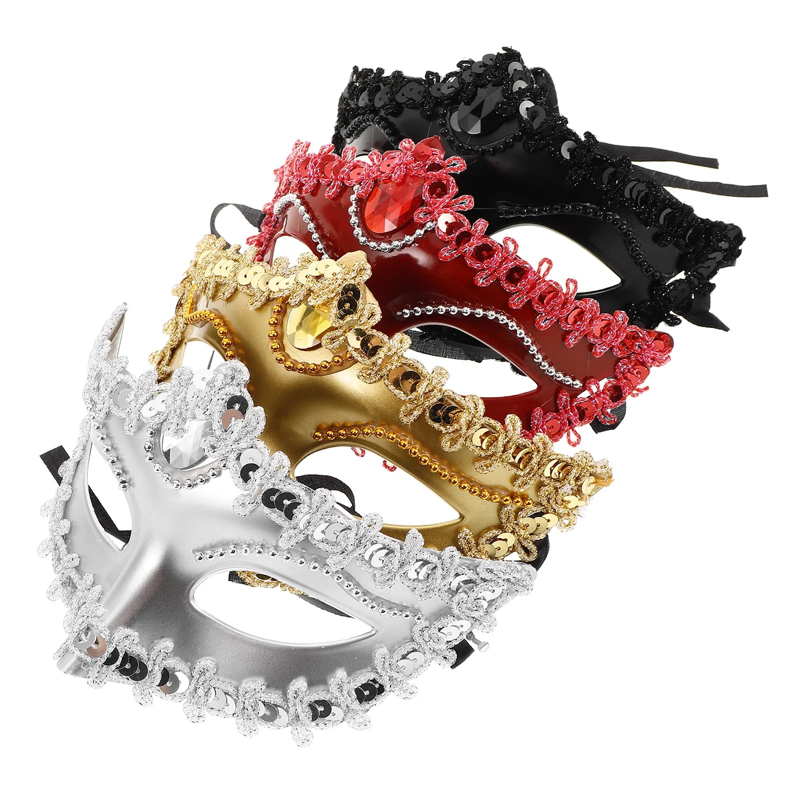 4 Pcs Children's Mask Masquerade Makeup Costume Props Decorate Cosplay Plastic Halloween