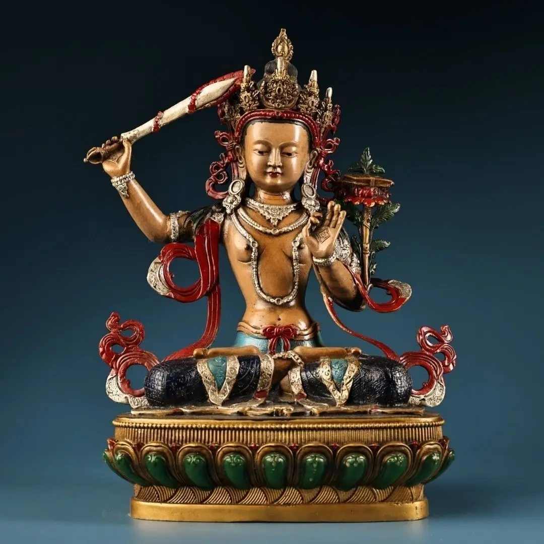 Tibetan wisdom Manjushri Bodhisattva Statue Sculpture Figurine Home Decoration Accessories