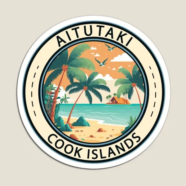 Aitutaki Cook Islands Hut Badge  Magnet Refrigerator Baby for Fridge Organizer Children Holder Cute  Colorful Funny Magnetic