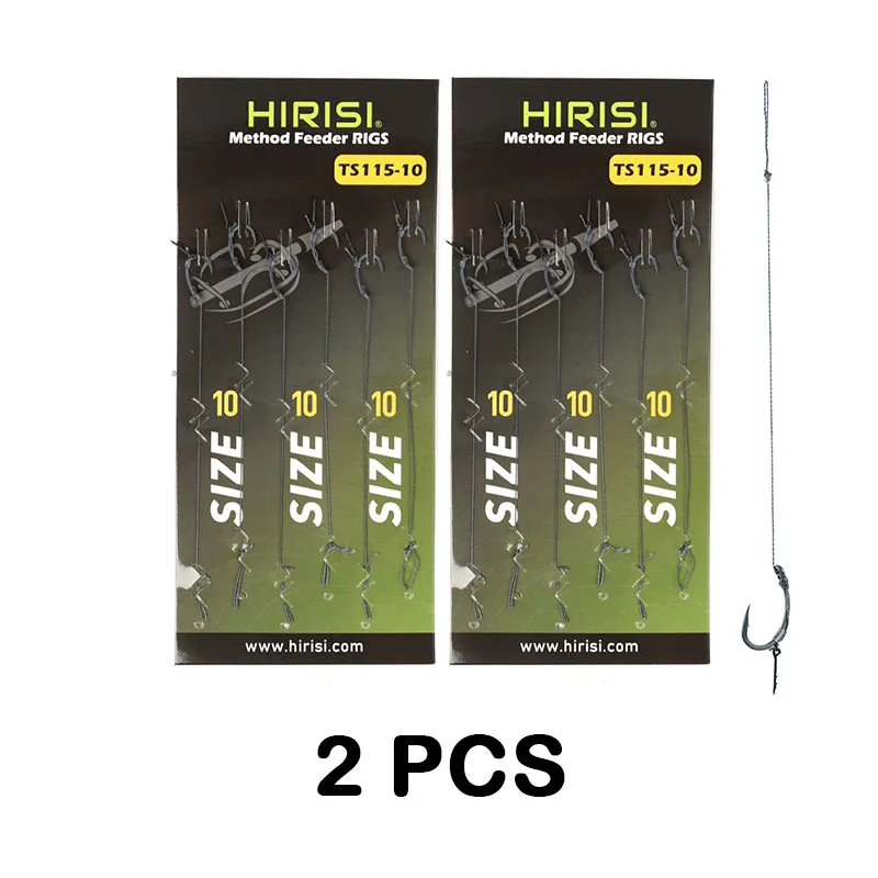 Hirisi 6 Stück Karpfenangeln Fertig Haken Link für Feeder Fishing Terminal Tackle Angelzubehör TS115