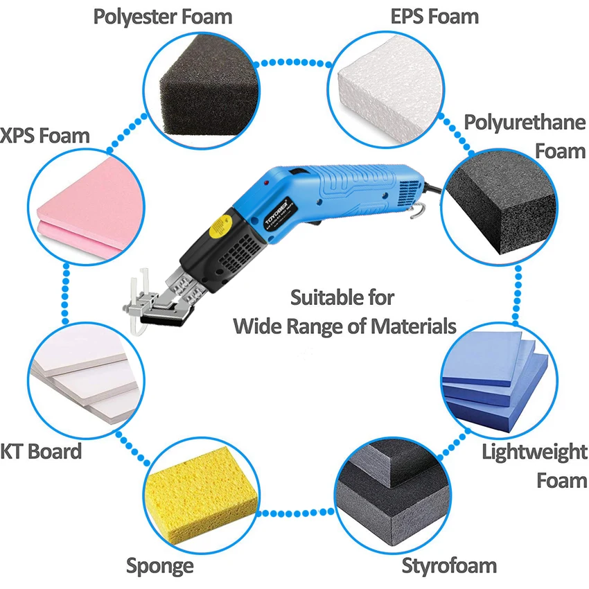 Air Cool Hot Knife Foam Cutter Tool Machine Slotting Groove Styrofoam Polystyrene Fabric Rope Cutter Electric Heating Hot Knife