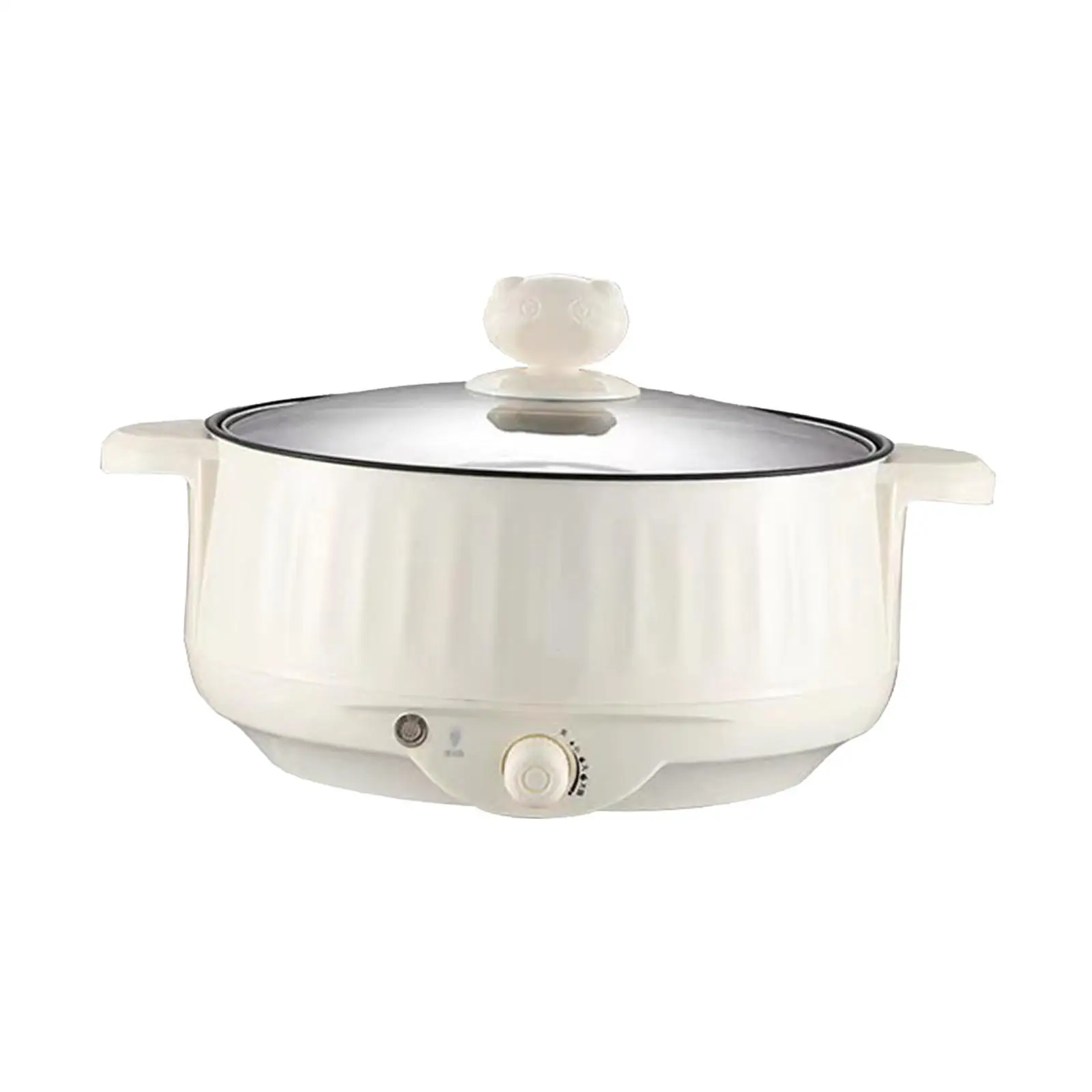 ทําอาหารไฟฟ้าหม้อ Nonstick 1.7L สแตนเลสสตีลมัลติฟังก์ชั่น 3 เกียร์กระทะไฟฟ้าสําหรับก๋วยเตี๋ยว Ramen โจ๊กไข่