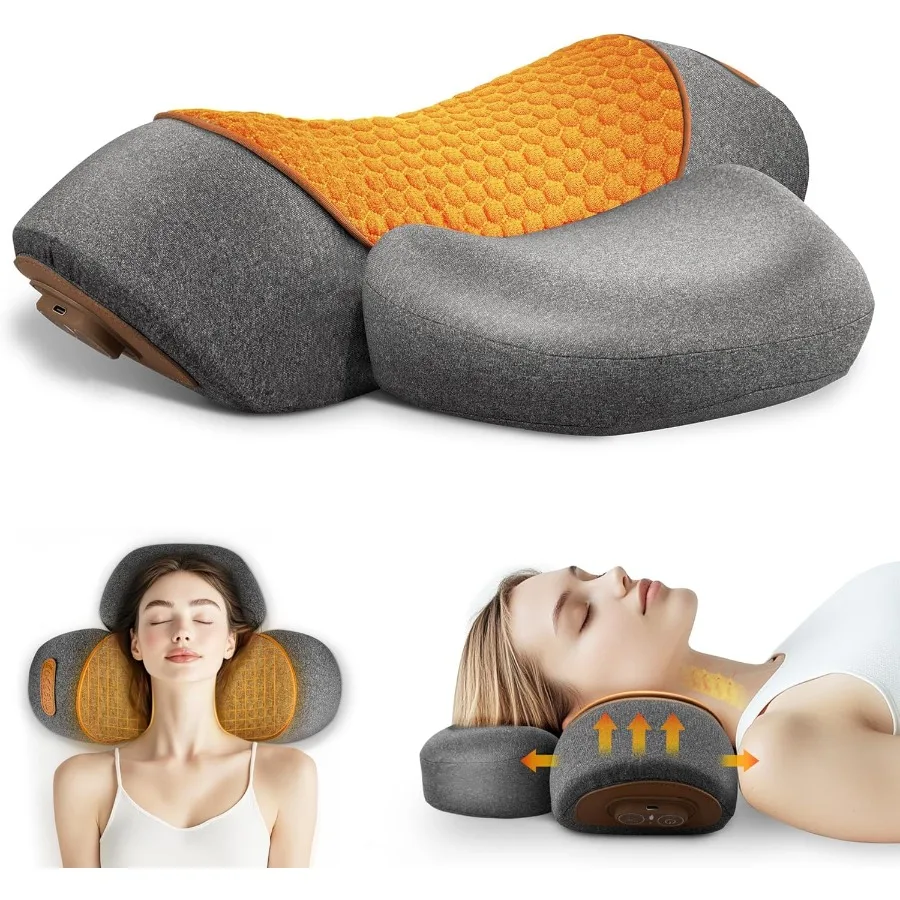 3-in-1 Rechargeable Neck Massager Pillow - Pillow Massage Neck Hump for Shoulder Pain Deep Tissue Pain Relief with Heating and