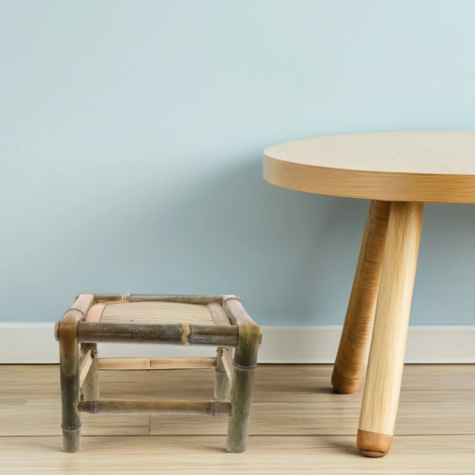 

Bamboo Stool Traditional Small Low Bamboo Chair Seat Lightweight for Indoor Outdoor Balcony Garden Home Office Use