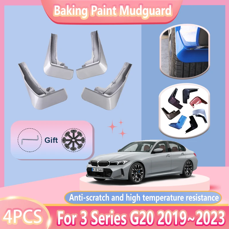 Front Rear Mudguard For BMW 3 Series G20 Sedan Saloon 2019~2023 Baking Paint Mudflaps Mud Flap Guards Fender Car Accessories 4X