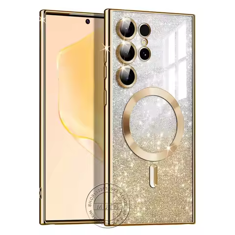 Bright Cases For Samsung Galaxy S24FE S23FE S21FE S20FE S25 S24 S23 S22 S21 S20 Plus FE Note20 Ultra Glitter Cover Lady Girl ins