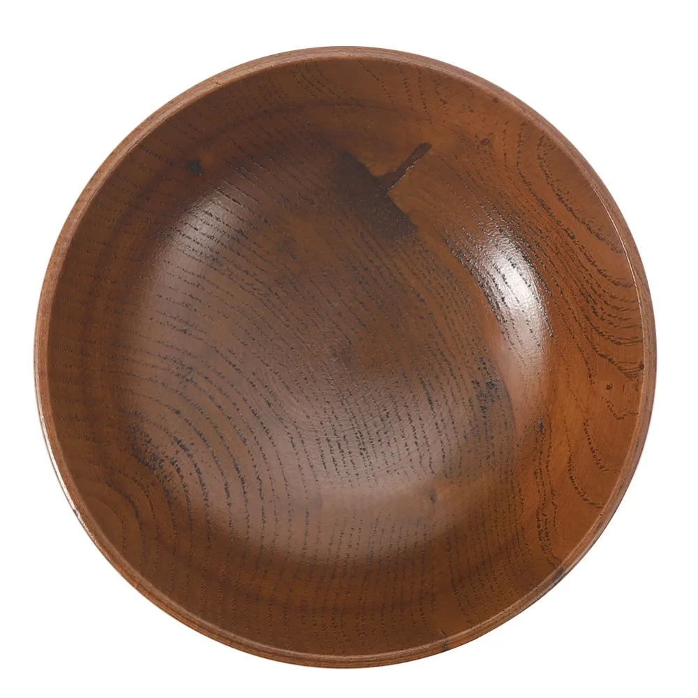 Reusable Bowl Log Material Wooden Bowl Round Shape Jujube Wood Noodle Bowl Heat Insulated Polished Soup Container Chinese Meal