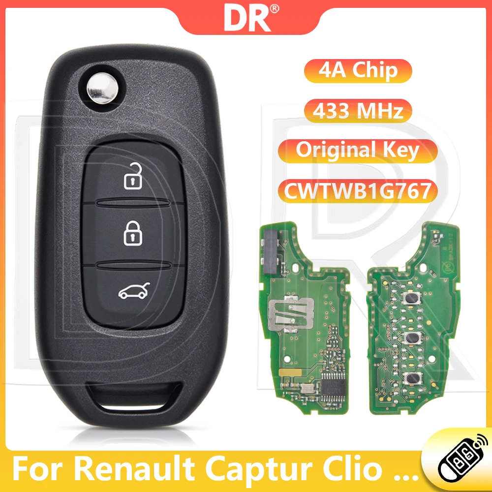 DR3 OEM 4A PCF7961M 433MHz Car Remote Key CWTWB1G767 For Renault Captur Kadjar Megane 3 Dacia Duster Symbol Logan 2 Sandero 2