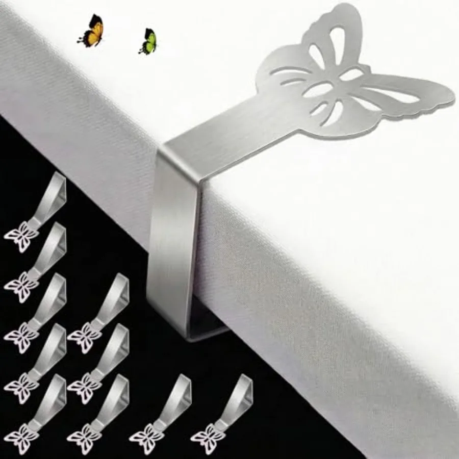 

Tablecloth Clips for Outdoor Thick Tables 10 Pack Butterfly Picnic Table Cloth Holder Clip Indoor Heavy Duty Stainless Steel Co