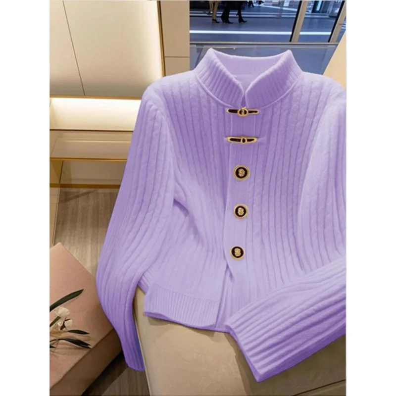 New 2025 Autumn Winter Women's Sweater Temperament Loose All-match Knitwear Cardigan Female Long Sleeve Knit Sweater Jacket