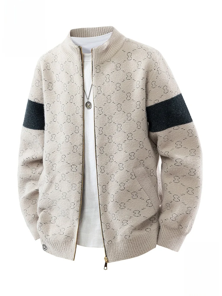 

PaulFrank Knitted Zipper Sweater Men's Casual Sle Color Blo Design Autumn Faion Outerwear Comfortable Polyester Fiber