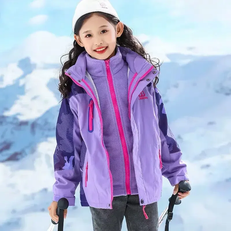 

Girls Ski Wear Winter Thickening Sportswear Jacket Children's Warm Clothing Spring New Coat TZ121