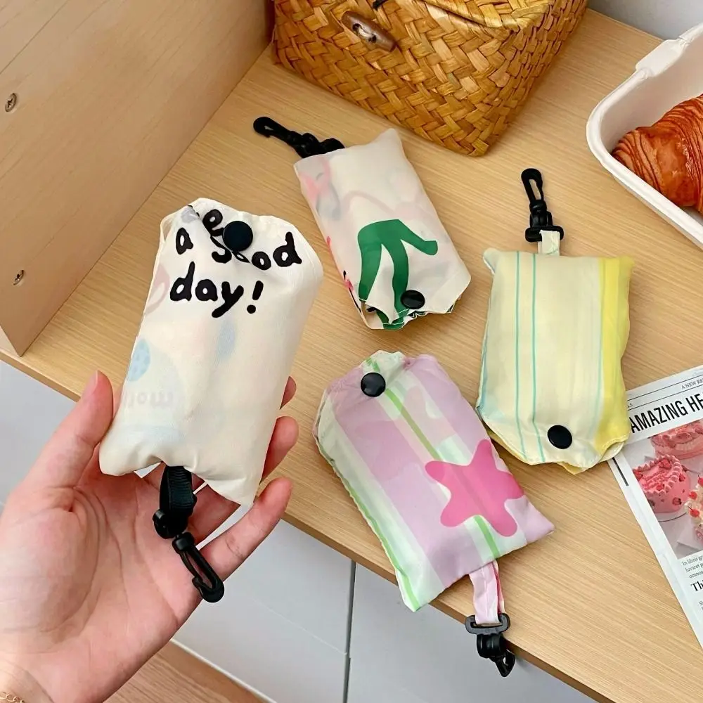 Portable Nylon Foldable Shopping Bag Storage Bags Reusable Cartoon Eco Bag Tote Bag Waterproof Travel Grocery Bag Women