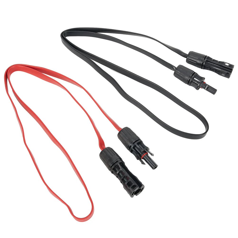 Flexible Flat Cable Flat Solar Cable 100cm Length Compatible With PV Connectors Copper Wire Core For Casement Installation