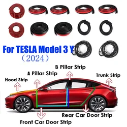 For Tesla 2024 Model 3 Y Door Seal Strip Kit Soundproof EPDM Rubber Weatherstrip Auto Trunk Hood Dashboard AB Pillar Sunroof set