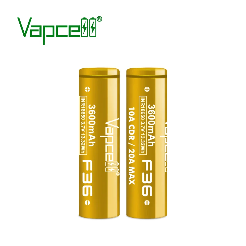 1-8pcs Original Vapcell F36 INR 18650 3600mAh 10/20A Battery High Power Rechargeable Lithium Ion Cell Power beat Sanyo GA