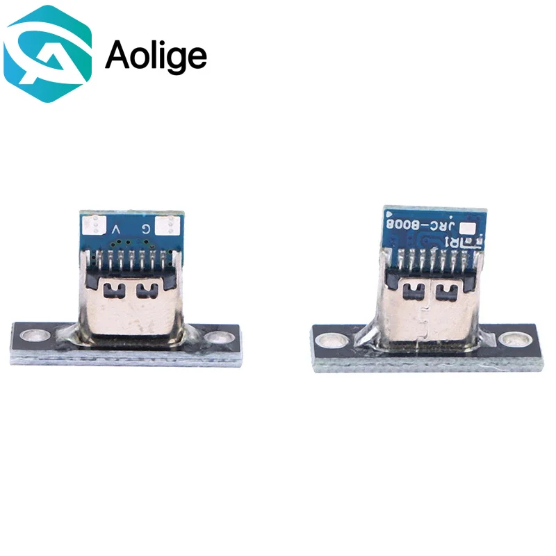 

10 Pcs With Screw Mounting Plate USB 3.1 Type C Sockets 2-pin, 4-pin Female Connector Jacks Charging Port Forward And Reverse