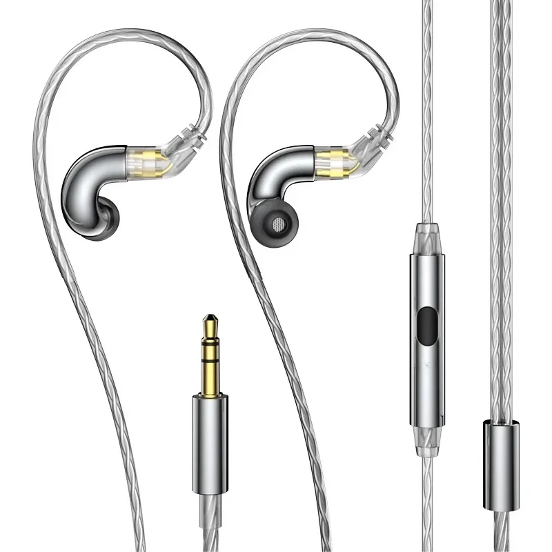 WGZBLON BL-mini 6mm DD HiFi in-ear headphones, IEM DJ running wired headphones, 3.5mm jack with 0.78mm 2-pin connector