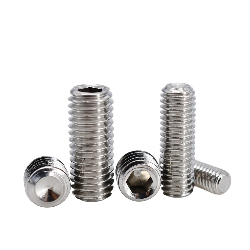 DIN916 Concave Set Screw Metric Threaded Hex Drive Grub Screws Metal Machine Connect Bolts Carbon/Stainless Steel Allen Screws