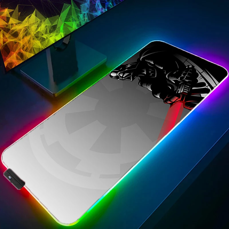 RGB LED Mouse Pad Multi Size Gamer Keyboard Pad S-star W-wars Desk Mats Extended Mausepad Office PC Gaming Accessories Mousepad