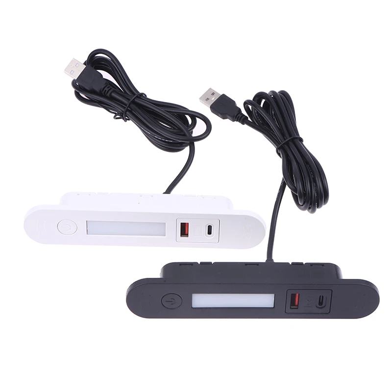 Multi-function Embedded Night Light Socket Hidden USB And Type-C Charging Socket With Led Light For Bedside Table Sofa Furniture