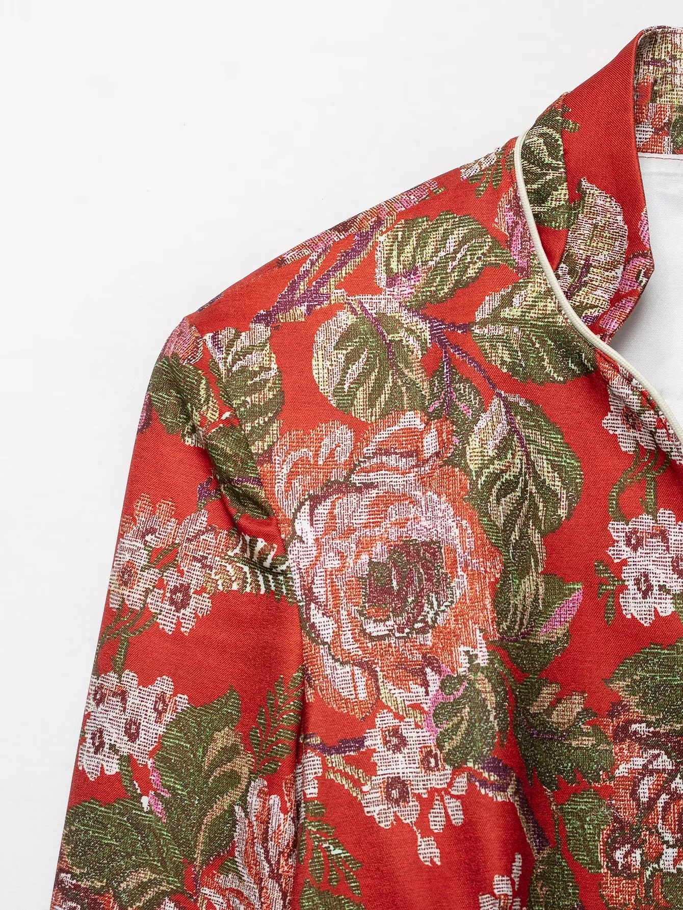 KONDALA Vintage Casual Chic Damenjacke mit Blumenmuster, Stehkragen, Einreihige Jacke, Mode 2026 Herbst-Winter-Jacken – Detail 12